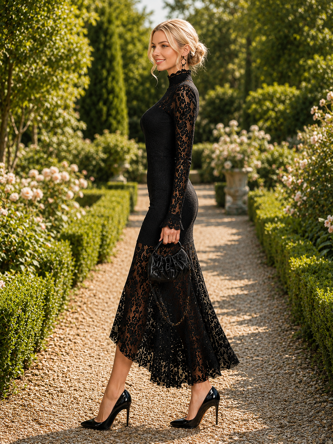 Elegant Black Bodycon Maxi Dress