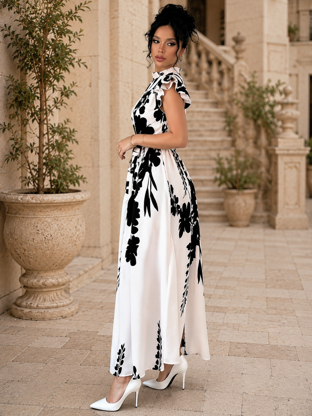 Floral Ruffle Maxi Dress