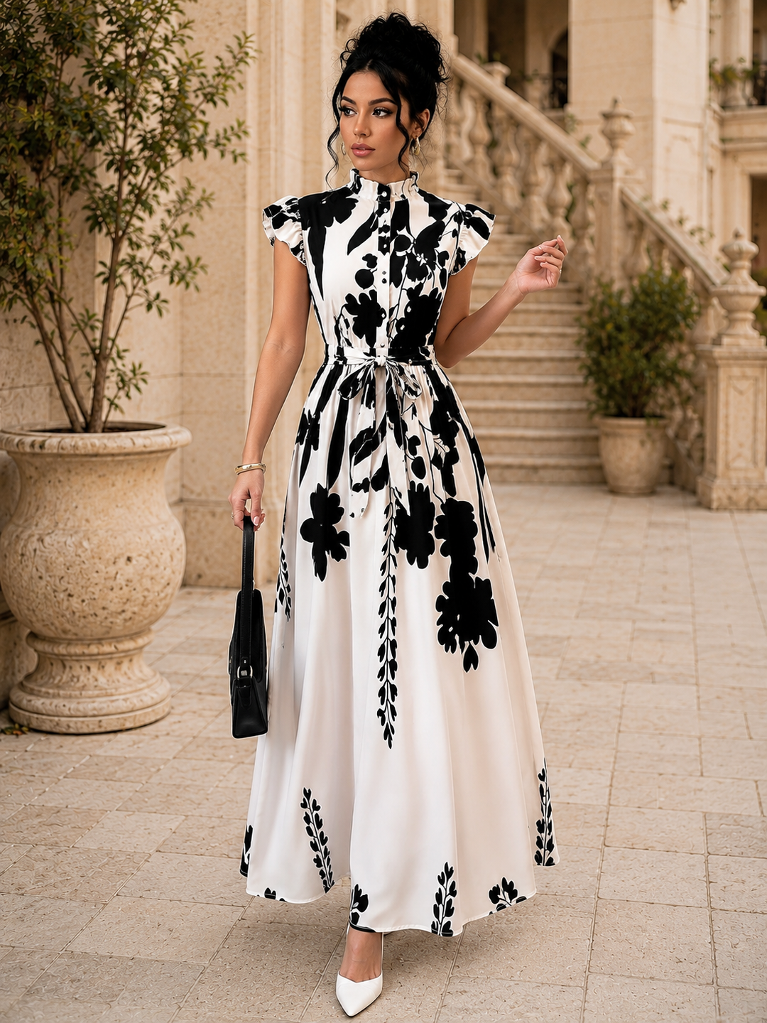 Floral Ruffle Maxi Dress
