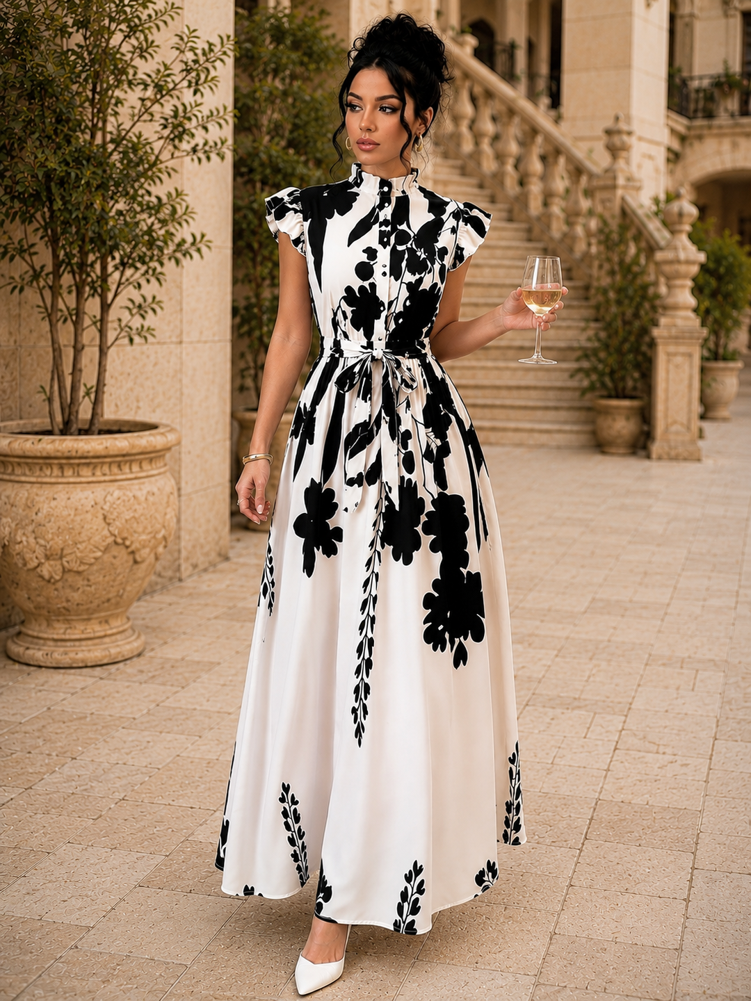 Floral Ruffle Maxi Dress