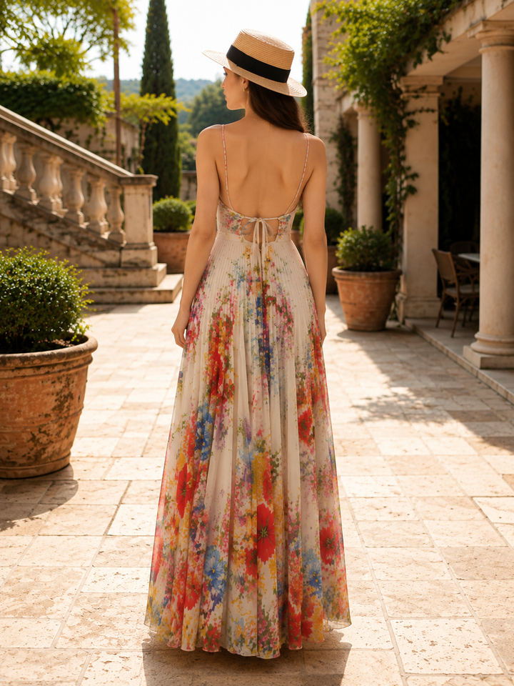 Floral Backless Maxi Dress