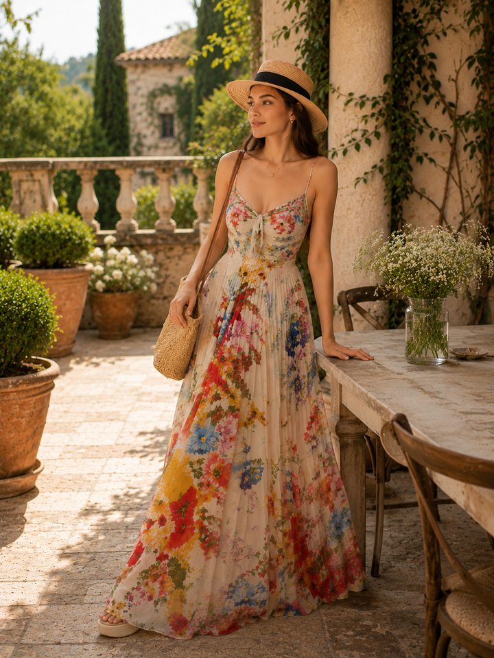 Floral Backless Maxi Dress