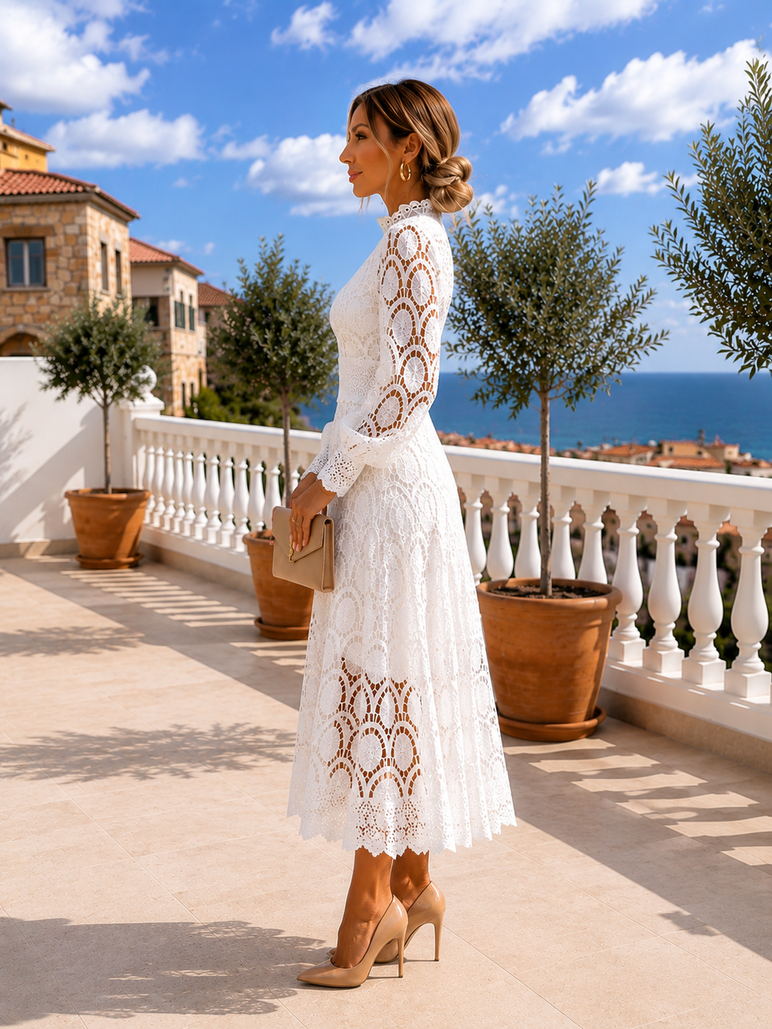 Spring Lace Midi Dress