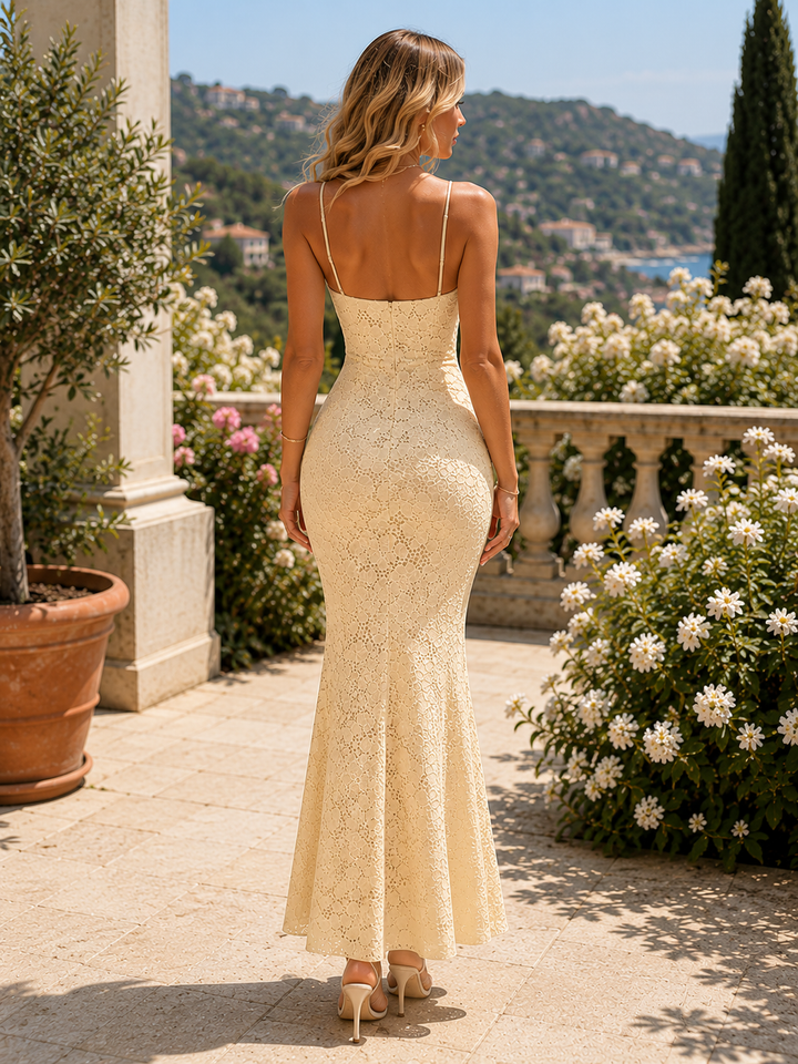 Floral Lace Bodycon Maxi Dress