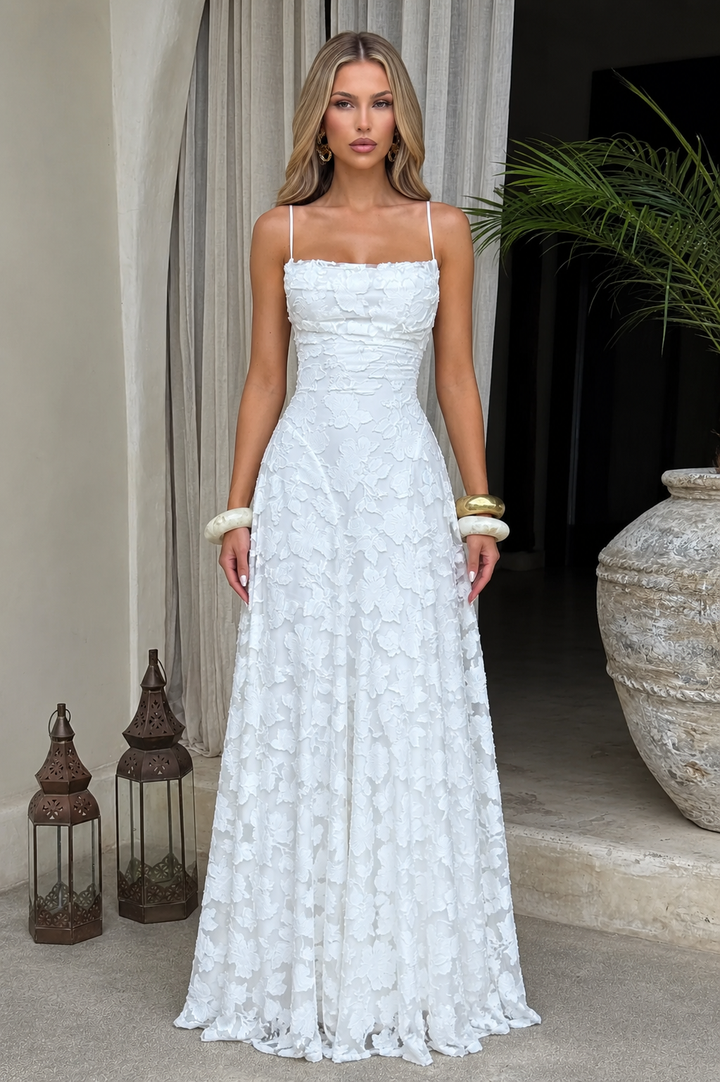 Floral Textured Maxi Dress