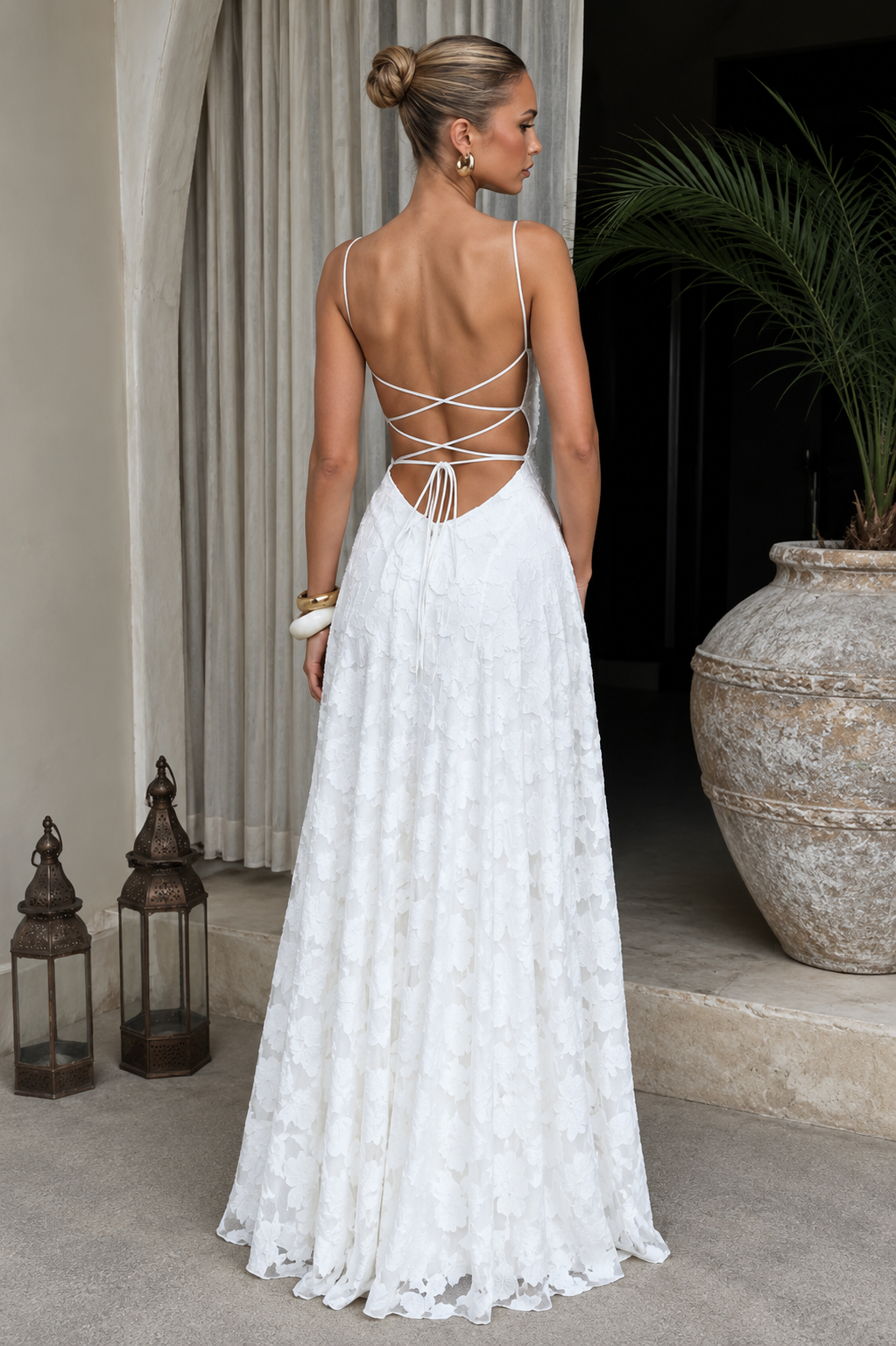 Floral Textured Maxi Dress