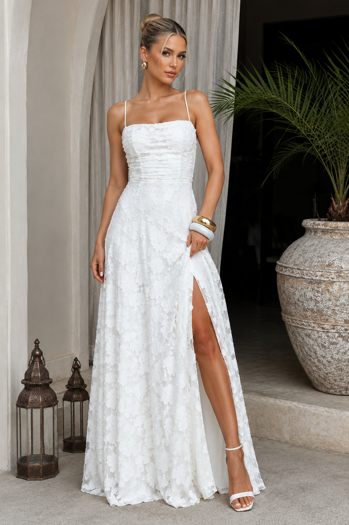 Floral Textured Maxi Dress
