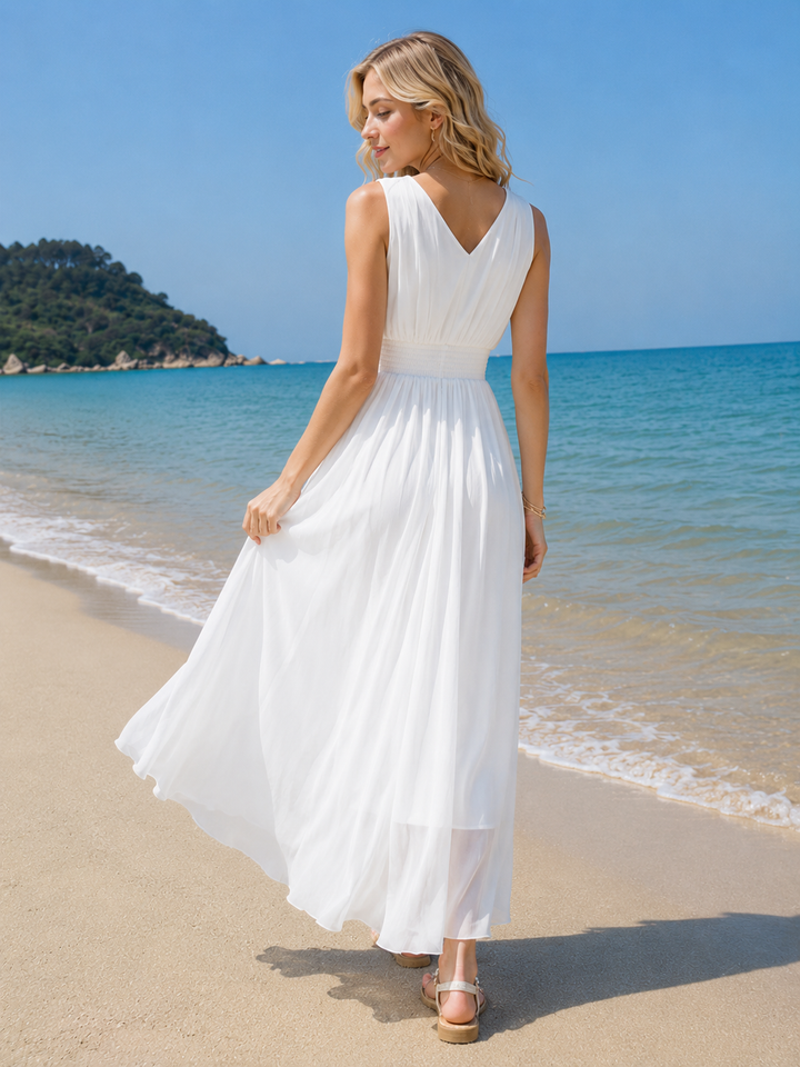 Sleeveless Chiffon Maxi Dress