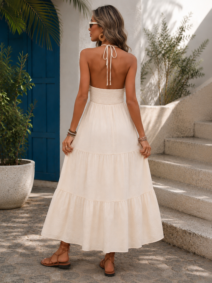 Resort V-Neck Halter Maxi Dress