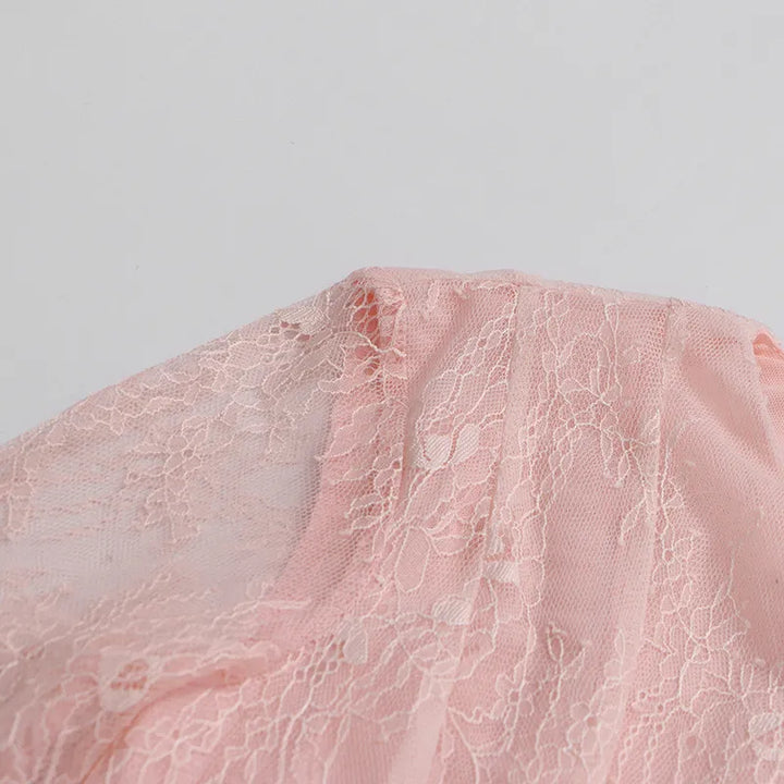 Blush Lace Skater Mini Dress